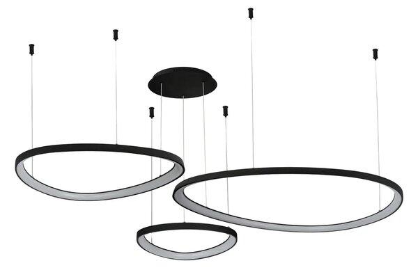 Moderny LED luster Amanda 42+62+82 CCT čierna
