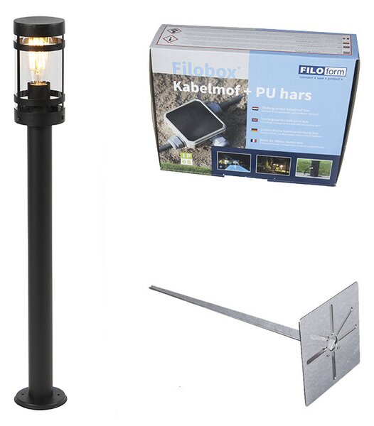 Moderné vonkajšie svietidlo čierne 80 cm IP44 - Gleam