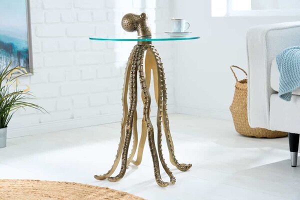 Bočný stolík WILDLIFE OCTOPUS 70cm 8mm tvrdené sklo