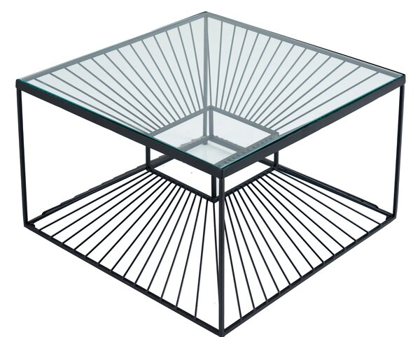 Konferenčný stolík ILLUSION 60cm práškovo lakovaný kov a 20mm tvrdené sklo