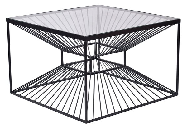 Konferenčný stolík ILLUSION 60cm práškovo lakovaný kov a 20mm tvrdené sklo