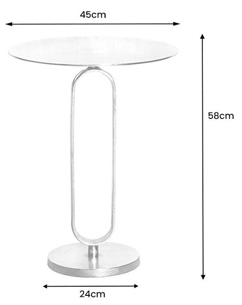 Bočný stolík ELEGANCE 60 cm strieborný