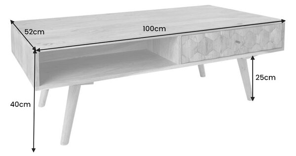 Konferenčný stolík MYSTIC LIVING 100 cm akáciové drevo