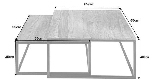 Konferenčný stolík ELEMENTS 55-65 cm sada 2 palisandrové drevo