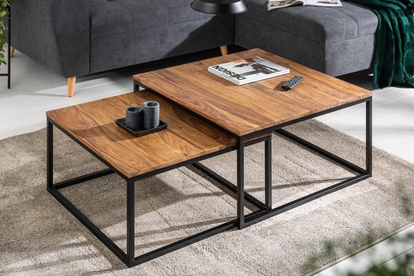 Konferenčný stolík ELEMENTS 55-65 cm sada 2 palisandrové drevo
