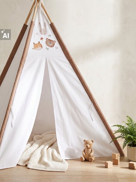 Sinsay - Detské teepee s potlačou lesných zvierat - biela