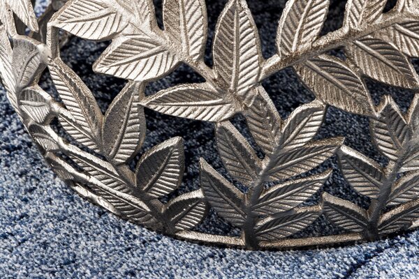 Konferenčný stolík ABSTRACT LEAF 54-68 cm 2-set, strieborná s mramorovými doskami