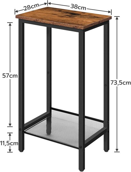 Odkládací stolek Vasagle Nino 38 cm černý/hnědý