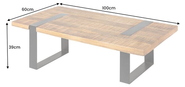 Konferenčný stolík IRON CRAFT 100 cm, mango drevo, 45 mm