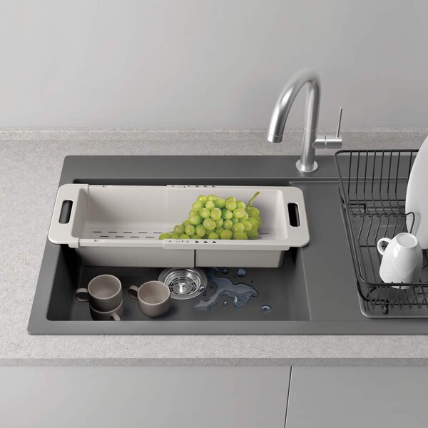 METALTEX Nastaviteľný odkvapkávač, posuvný organizér do drezu - DRAINFLEX, 35 - 52 cm