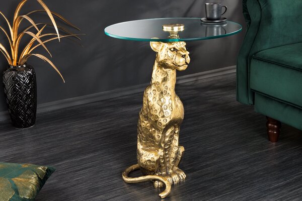 Bočný Stolík WILDLIFE PANTHER 60cm Antická Zlatá