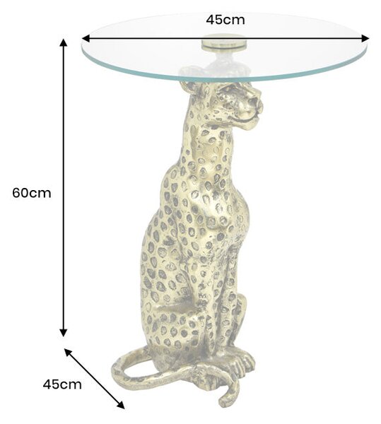 Bočný Stolík WILDLIFE PANTHER 60cm Antická Zlatá