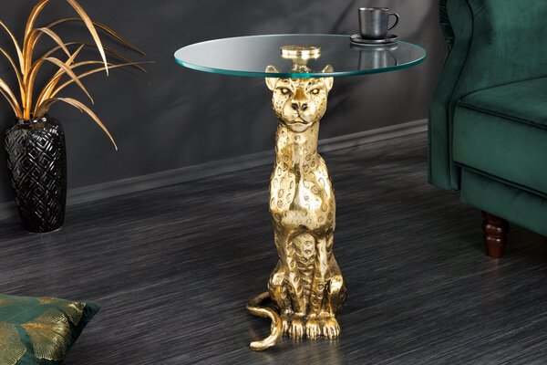 Bočný Stolík WILDLIFE PANTHER 60cm Antická Zlatá