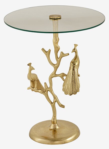 Bočný Stolík WILDLIFE PEACOCK 60cm Zlatá