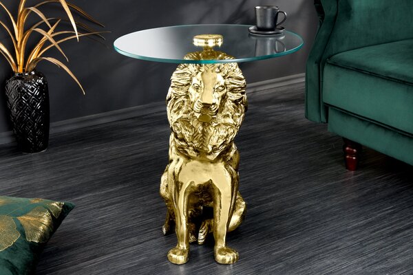 Bočný Stolík WILDLIFE LION 60cm Antická Zlatá