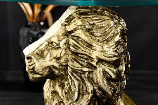 Bočný Stolík WILDLIFE LION 60cm Antická Zlatá