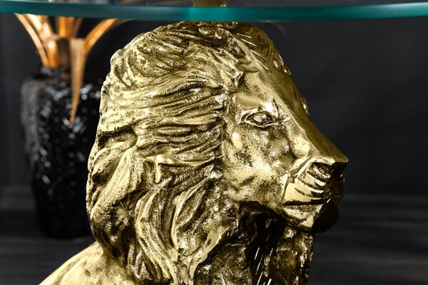 Bočný Stolík WILDLIFE LION 60cm Antická Zlatá