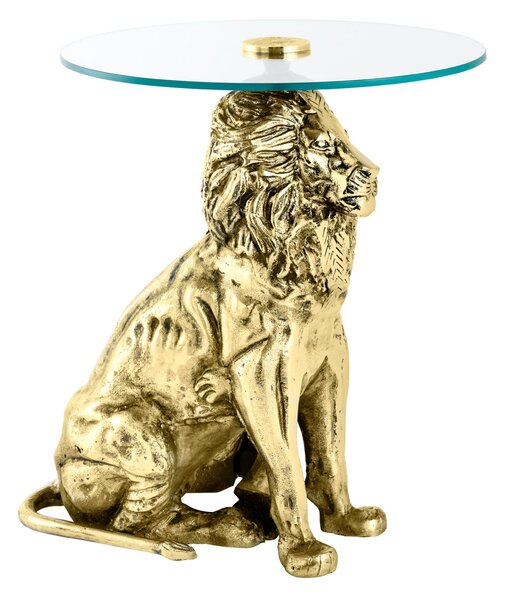 Bočný Stolík WILDLIFE LION 60cm Antická Zlatá