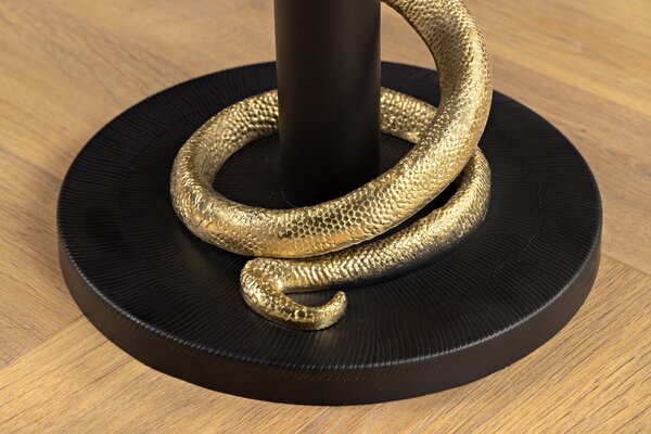 Bočný Stolík WILDLIFE SNAKE 50cm Zlatý Čierny Biely Mramor