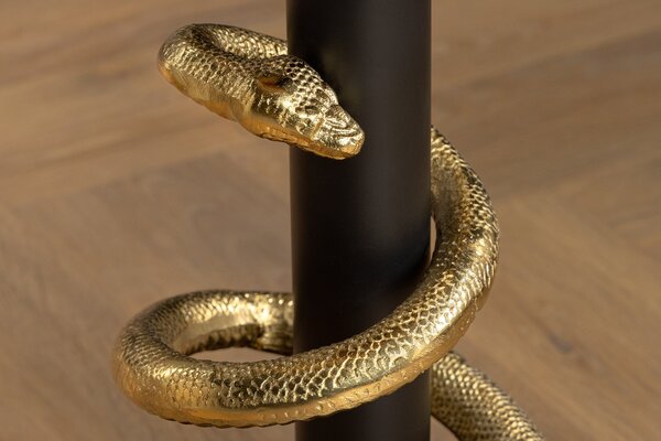 Bočný Stolík WILDLIFE SNAKE 50cm Zlatý Čierny Biely Mramor