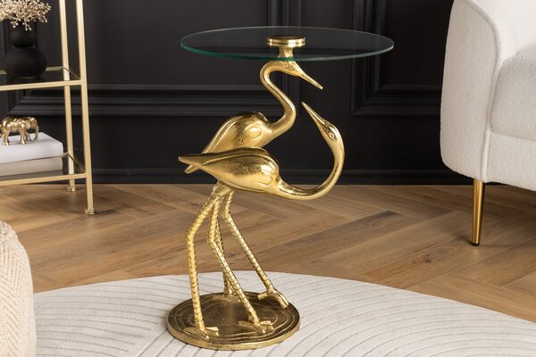 Bočný Stolík WILDLIFE CRANE 55cm Zlatá