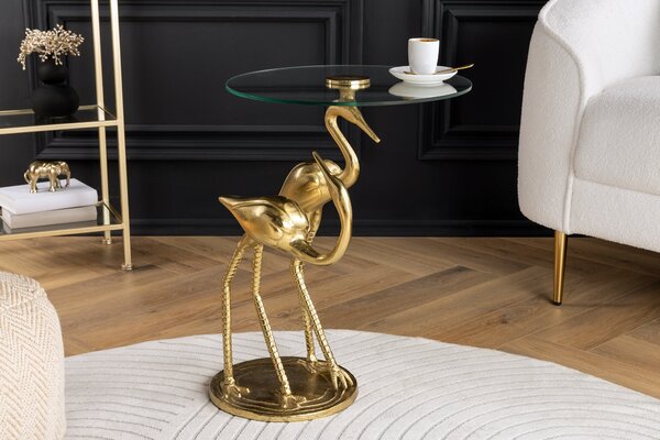 Bočný Stolík WILDLIFE CRANE 55cm Zlatá