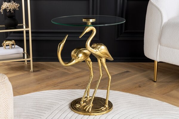 Bočný Stolík WILDLIFE CRANE 55cm Zlatá