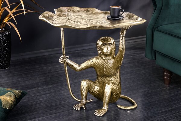 Bočný Stolík WILDLIFE MONKEY 55cm Antická Zlatá