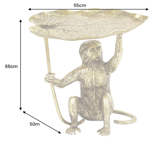 Bočný Stolík WILDLIFE MONKEY 55cm Antická Zlatá