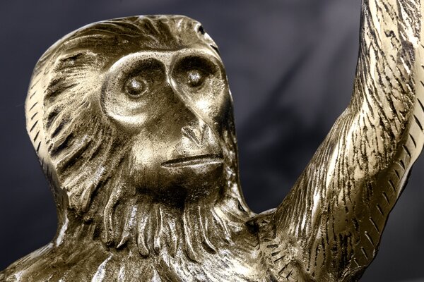 Bočný Stolík WILDLIFE MONKEY 55cm Antická Zlatá