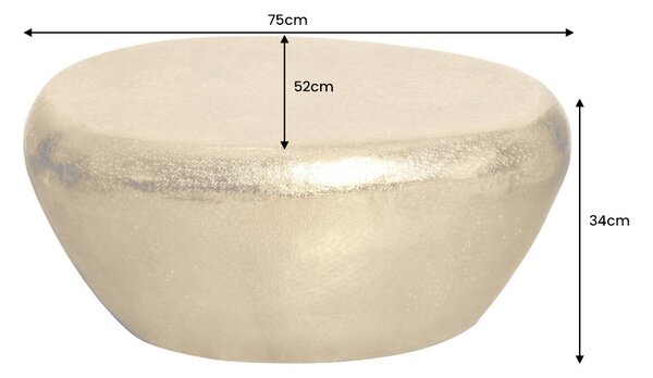 Konferenčný stolík STONE 75cm efekt kladivkového úderu zlatý