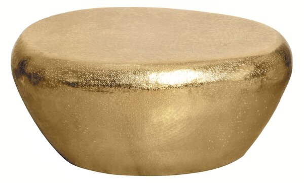 Konferenčný stolík STONE 75cm efekt kladivkového úderu zlatý