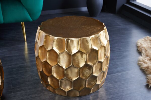 Bočný stolík ORGANIC ORIENT 55 cm s efektom úderu kladiva v zlate