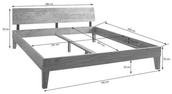 POSTEĽ, 180/200 cm, farba akácie MID.YOU - Online Only spálne, Online Only