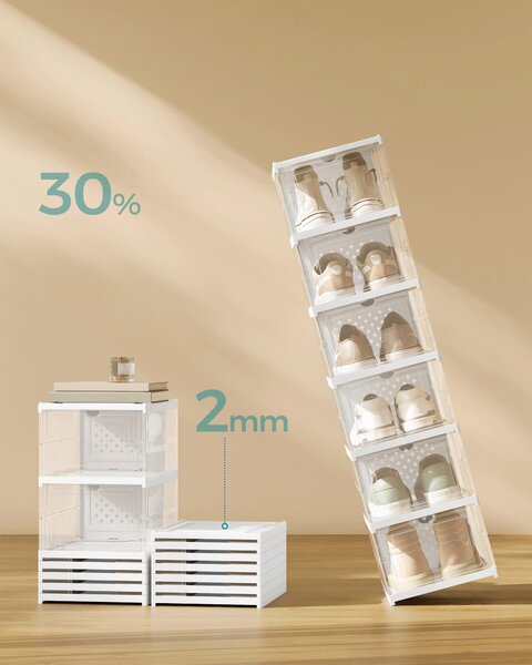 REGÁL NA TOPÁNKY, biela, priehľadné, 25,5/105/35,5 cm - Online Only drobný nábytok, Online Only