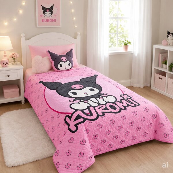 Letná prešívaná prikrývka / prehoz na posteľ Kuromi – rozmer 150 × 250 cm