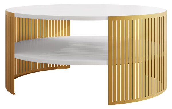 Mirjan24 Konferenčný stolík Zinzit Gold, Farba: zlatá/čierny molet 5903211338991