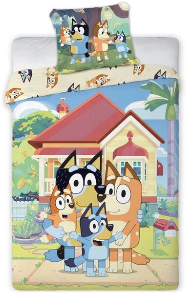 Obliečky do detskej postieľky Bluey a jej rodina - 100% bavlna - 40 x 60 cm + 100 x 135 cm