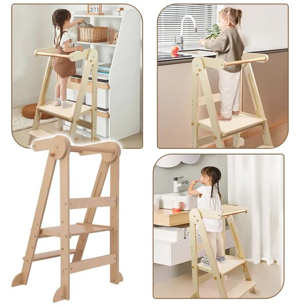 Babytower™ Drevená Nastaviteľná Učebná Veža