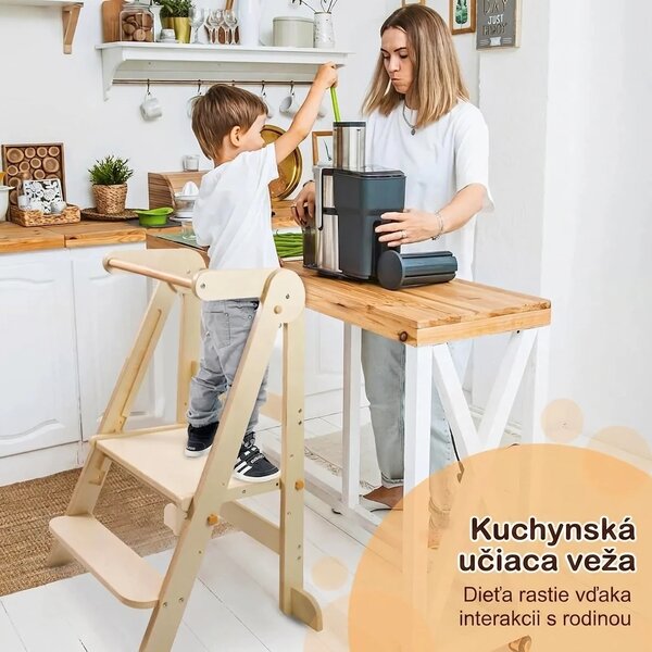 Babytower™ Drevená Nastaviteľná Učebná Veža