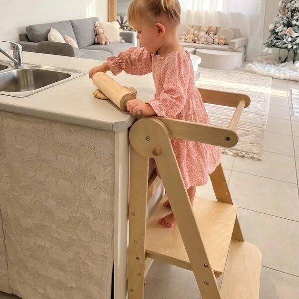 Babytower™ Drevená Nastaviteľná Učebná Veža