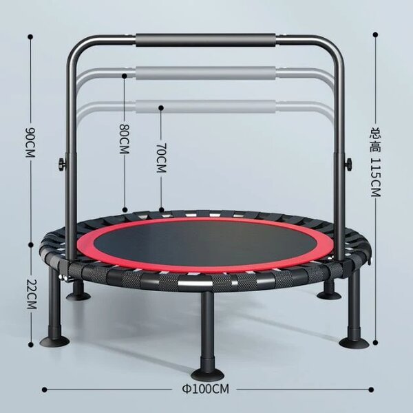 Bouncepro™ Skladací Trampolína S Nastaviteľným Zábradlím