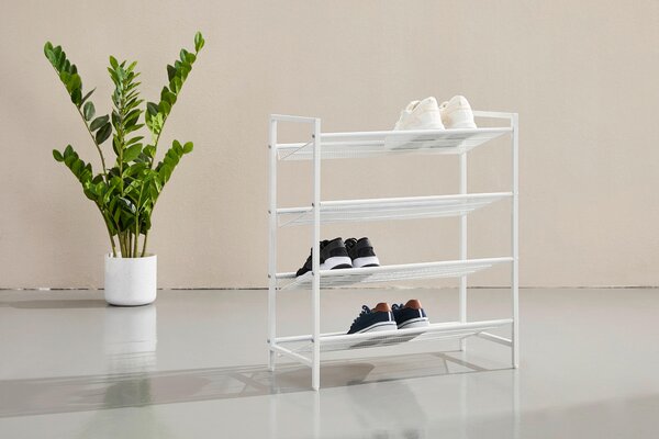 REGÁL NA TOPÁNKY, biela, 63/71.5/30 cm Boxxx - Online Only drobný nábytok, Online Only