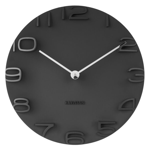 NÁSTENNÉ HODINY čierna 42/42/5 cm Karlsson - Hodiny, Online Only