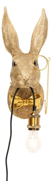 KARE Nástenné svetlo Kare Animal Rabbit, zlatá, plast, E27, Mosadz / zlato, Obývacia izba / jedáleň, Plast, Moderný, Nástenné svietidlo