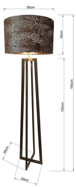 KARE Stojacia lampa Kare Wildlife, hnedá, oceľ, výška 160 cm, E27, Hnedá / hrdzavá, Obývacia izba / jedáleň, Textil / látka / hodváb, Škandinávsky, Stojaca lampa