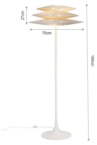 KARE Stojacia lampa Kare Facile, biela, oceľ/polyester, G9, Biela / opálová, Obývacia izba / jedáleň, Textil / látka / hodváb, Moderný, Stojaca lampa