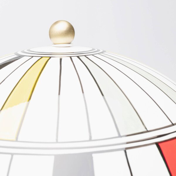 KARE Stolová lampa Kare Primary, viacfarebná, porcelán/oceľ, E27, Viacfarebné, Obývacia izba / jedáleň, Keramický, Vidiecky / Rustikálny, Stojacie svietidlo