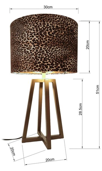 KARE Stolová lampa Kare Wildlife, hnedá, oceľ, výška 51 cm, E27, Hnedá / hrdzavá, Obývacia izba / jedáleň, Textil / látka / hodváb, Škandinávsky, Stojacie svietidlo
