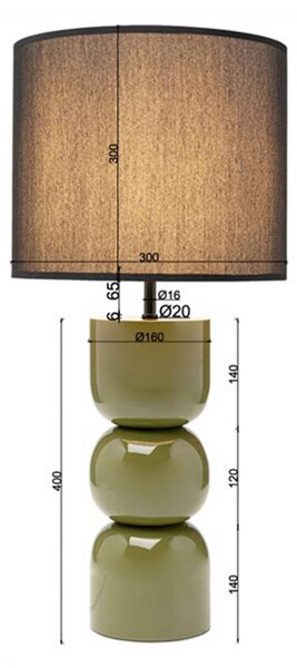 KARE Stolová lampa Kare Eliano, zelená, polyester, 52 cm, E27, Zelená, Obývacia izba / jedáleň, Textil / látka / hodváb, Moderný, Stojacie svietidlo